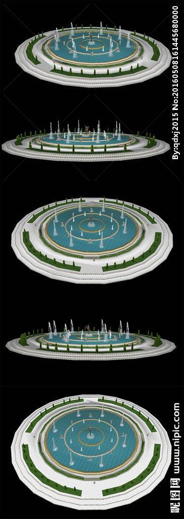 10套室外景觀噴泉草圖大師SKP模型源文件（包含噴泉和旱噴） - BIM,Reivt中文網