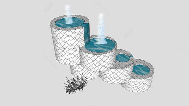 免費(fèi)下載100套草圖大師水柱、旱噴、水花SKP格式模型 - BIM,Reivt中文網(wǎng)